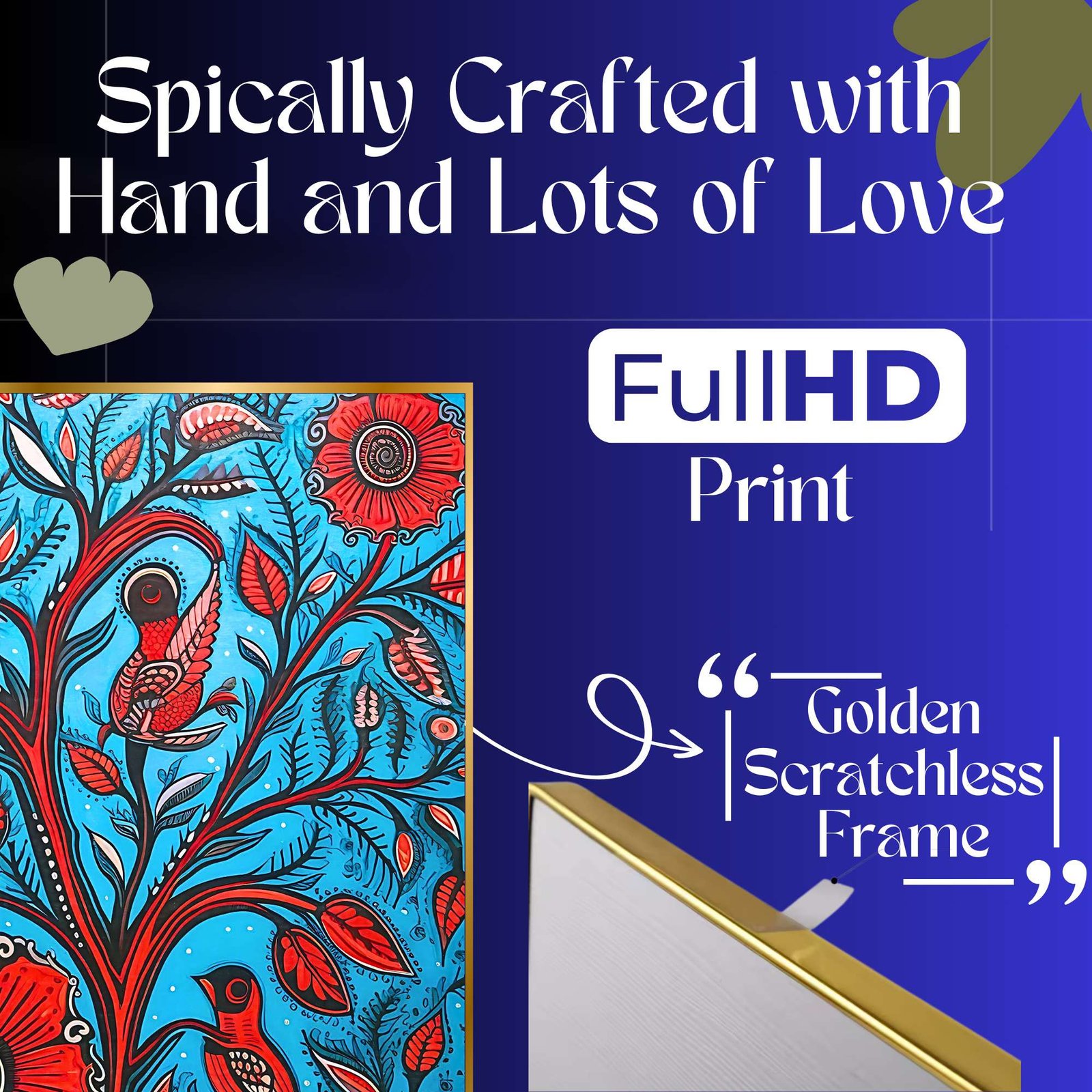 Set of Four Wall Paintings for Wall Dacoration Golden Framed Wall Paintings for Living Room & Bedroom Wall Art for Home Decoration & Office Wall Décor (13x10 inch CH-GD4-9) - Image 3